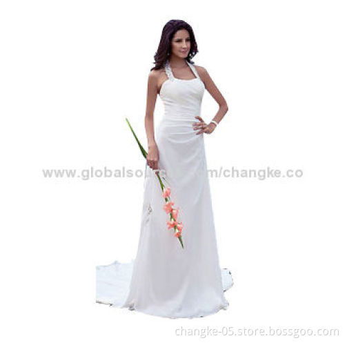 2014 new wedding dress, hanging neckline, count train